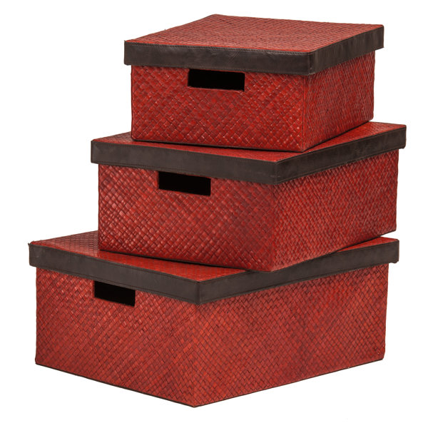 17 Stories 3-tlg. Aufbewahrungsboxen-Set Borovnice aus Korbgeflecht